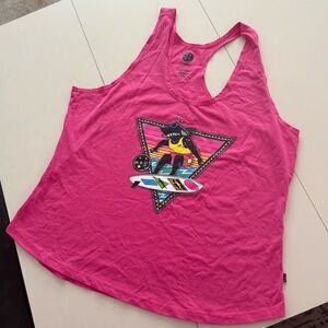 Maui and Sons Surfing Vintage Retro 90’s Sleeveless Tank Barbie Pink Shark